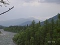  A river with the Ural Mountains in the background, Berezovsky, Khantia-Mansia, Russia Urals