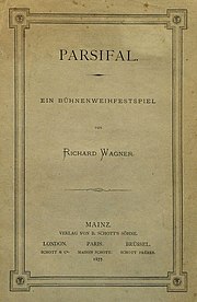 Wagner, Richard: Parsifal. Ein Bühnenweihfestspiel, Titelblatt des Erstdrucks