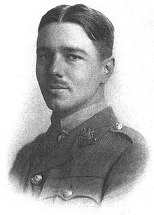 A depiction of Second Lieutenant Wilfred Owen in army uniform