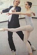 Alexandra Ansanelli being coached by balletmaster Peter Martins at New York City Ballet