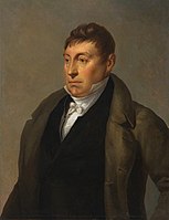 Marquis de Lafayette depicted in later years of his life, dressed according to the fashion of the 1820s.