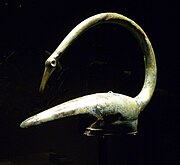 Celtic bronze helmet in the shape of swan found in Tintignac, Corrèze, France.