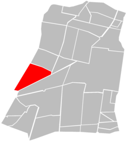 Location of Colonia Cuauhtémoc (in red) within Cuauhtémoc borough