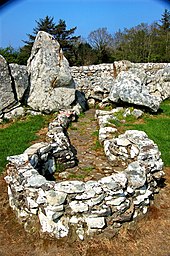 The Early Christian structure within the court at Creevykeel.