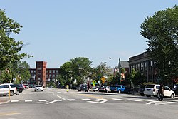 Downtown Brunswick, looking north along Maine Street