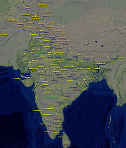 Uttara Madra Kingdom alongside other locations of kingdoms and republics mentioned in the Indian epics or Bharata Khanda