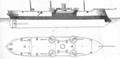 Armour and armament distribution on the Océan class