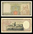 50,000 lire – obverse and reverse – printed in 1967
