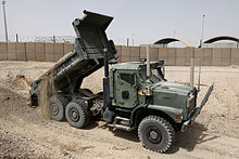 Designation for dump truck MTVRs is MK29 or MK30 (with winch). This MK30 is fitted with an armored cab