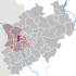 Lage der Stadt Duisburg in Nordrhein-Westfalen