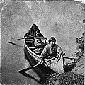 The description on this poor quality image states "Ojibwa women in their canoe on the Saint Louis River". The Saint Louis River is 192 miles long, and there is nothing to support that this photo was taken anywhere near Duluth.