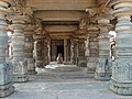 Mantapa (hall) with lathe turned pillars at the Mahadeva Temple