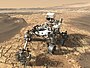 Künstlerische Darstellung des Rovers auf dem Mars