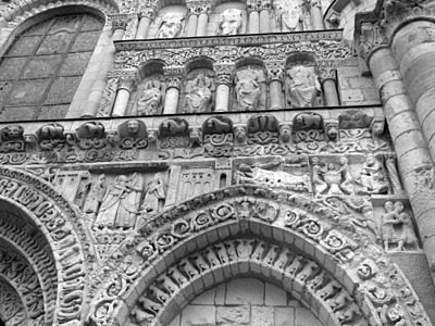 Detail of the frieze of the Église Notre-Dame la Grande, Poitiers