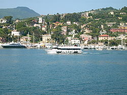 The sea front and harbour of Rapallo
