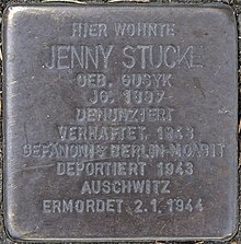Stolperstein für Jenny Strucke