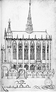 The spire in the 16th century