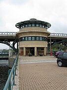 The southern pavilion of the Tees Barrage housing the barrage control room.