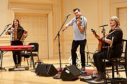 Vishtèn performs at the Library of Congress in 2019 Left: Pastelle LeBlanc, Center: Pascal Miousse, Right: Emmanuelle LeBlanc