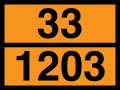 An ADR plate that displays Hazard identification number (top) and UN number (bottom).