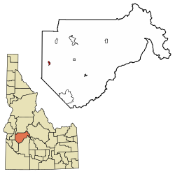 Location of Horseshoe Bend in Boise County, Idaho.