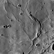 Dorsa Geikie is a prominent wrinkle ridge in Mare Fecunditatis. LRO mosaic.