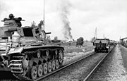German tanks in action near Aiviekste railroad station