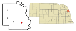 Lage im Dodge County und in Nebraska