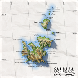 Topographic map of Cabrera Archipelago