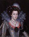 Elizabeth Stuart, Queen of Bohemia wearing a black armband in a 1614 portrait