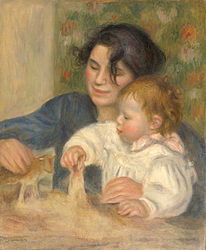 Gabrielle Renard and infant son Jean Renoir, 1895, Musée de l'Orangerie, Paris