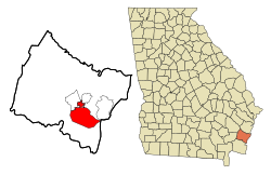 Location in Glynn County and the state of Georgia