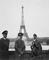 German führer Adolf Hitler visiting the Trocadéro with Albert Speer (left) and sculptor Arno Breker (right) on 23 June 1940 during the Battle of France