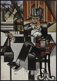 Juan Gris, 1912, Man in a Café, oil on canvas, 127.6 x 88.3 cm, Philadelphia Museum of Art. Only the upper half of this painting was reproduced in Les Peintres Cubistes