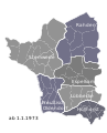 Nach der großen Gemeindereform zum 1. Januar 1973: ehemalige Gemeinden nunmehr nur noch Ortsteile im Altkreis Lübbecke
