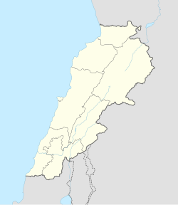 Map showing the location within Lebanon