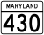 Maryland Route 430 marker