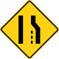 W4-2 (D) Lane ends on the right