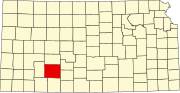 Map of Kansas highlighting Ford County