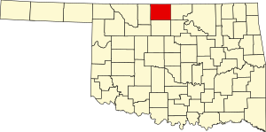 Map of Oklahoma highlighting Grant County