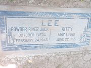 Grave site of John L. Lee (1874–1946) and Kitty Lee (1868–1955), Block #500 .