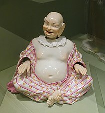 Pagod, based on Asian figures of Budai, an example of Chinoiserie; by Johann Joachim Kändler; c.1765; hard paste porcelain; Metropolitan Museum of Art[166]