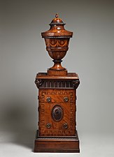 Urn on pedestal; c.1780 with latter additions; by Robert Adam; inlaid mahogany; height: 49.8 cm; Metropolitan Museum of Art