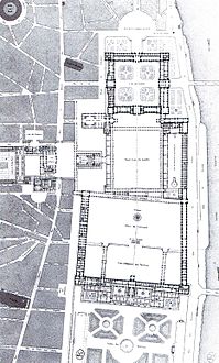 One version of Percier and Fontaine's plan for uniting the Louvre and Tuileries