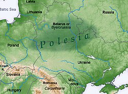 Polesia marked in dark green