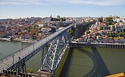 A view of the bridge towards Porto from the southern margin of Vila Nova de Gaia