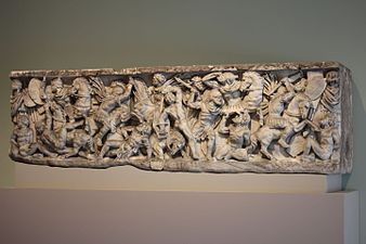 Sarcophagus with battle scene, Roman, c. 190 B.C.