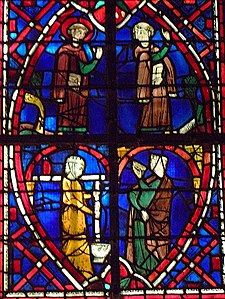Detail of Misercordia window (13th century), Chapel of Saint-Genevieve (13th c.)