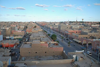 A view of Smara, a city in the Moroccan-controlled part of Western Sahara, with a population of 57,035 recorded in the 2014 Moroccan census.[1]