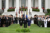 Thatcher standing with Dick and Lynne Cheney